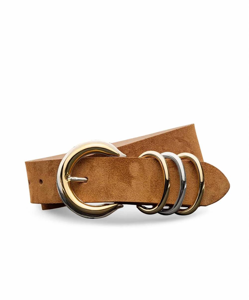 NEW L'AGENCE women's tobar belt in cognac